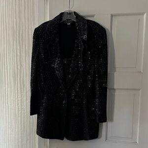 St. John Black Sequin Blazer
